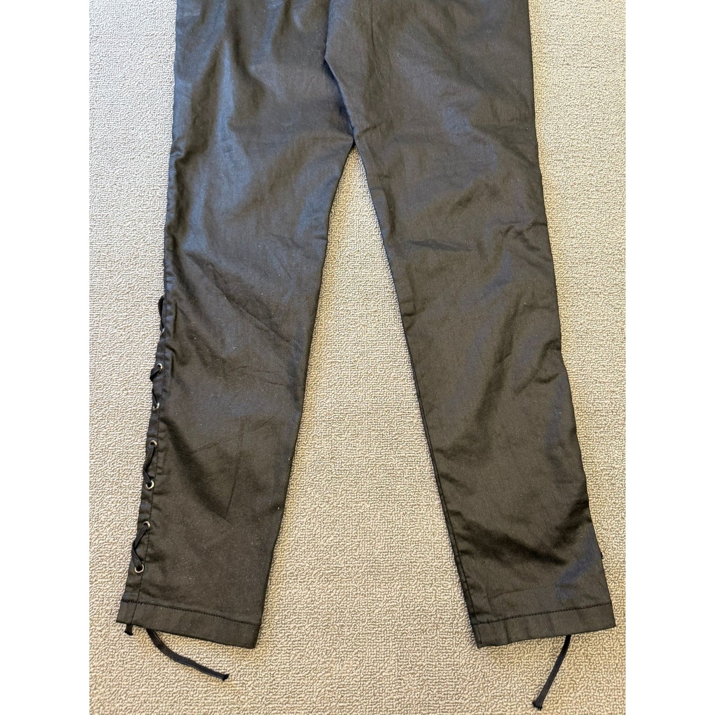 French Connection Women's Size 8 Black Coated Lace Up Pants
