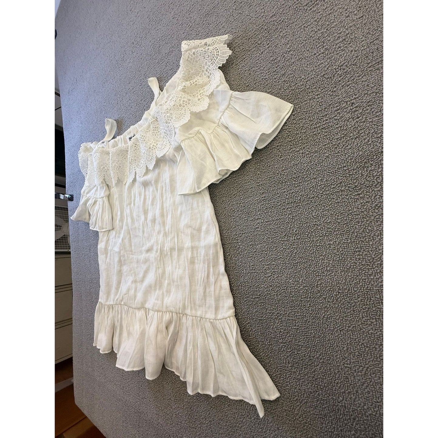 Hippie Love Women's One Size White Lace Ruffle Off-Shoulder Bohemian-Style
