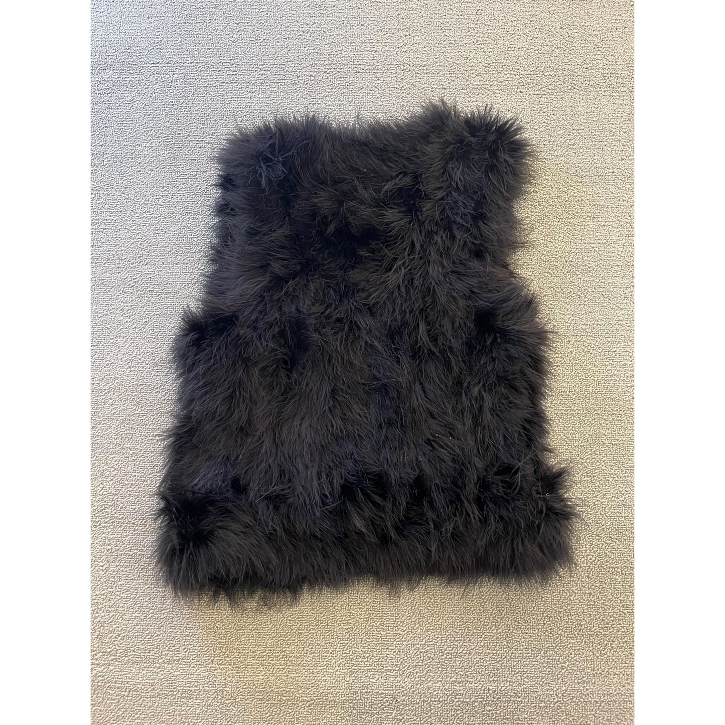 Club Monaco Womens XS Black Feather Vest Chic Outerwear Stylish