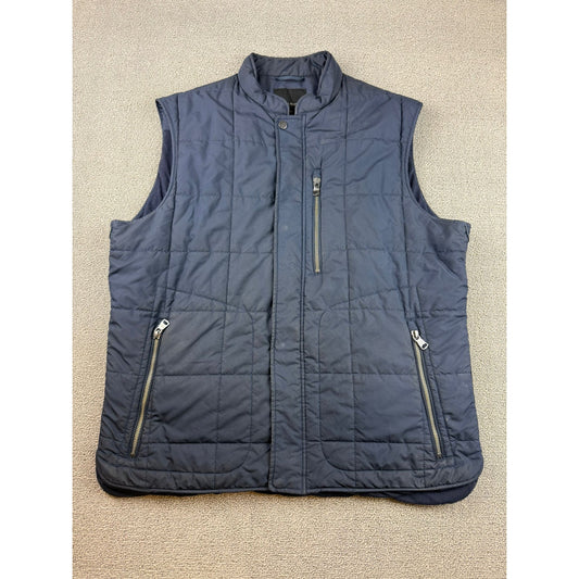 Banana Republic Men Large Navy Blue Insulated Quilted Puffer Vest Jacket