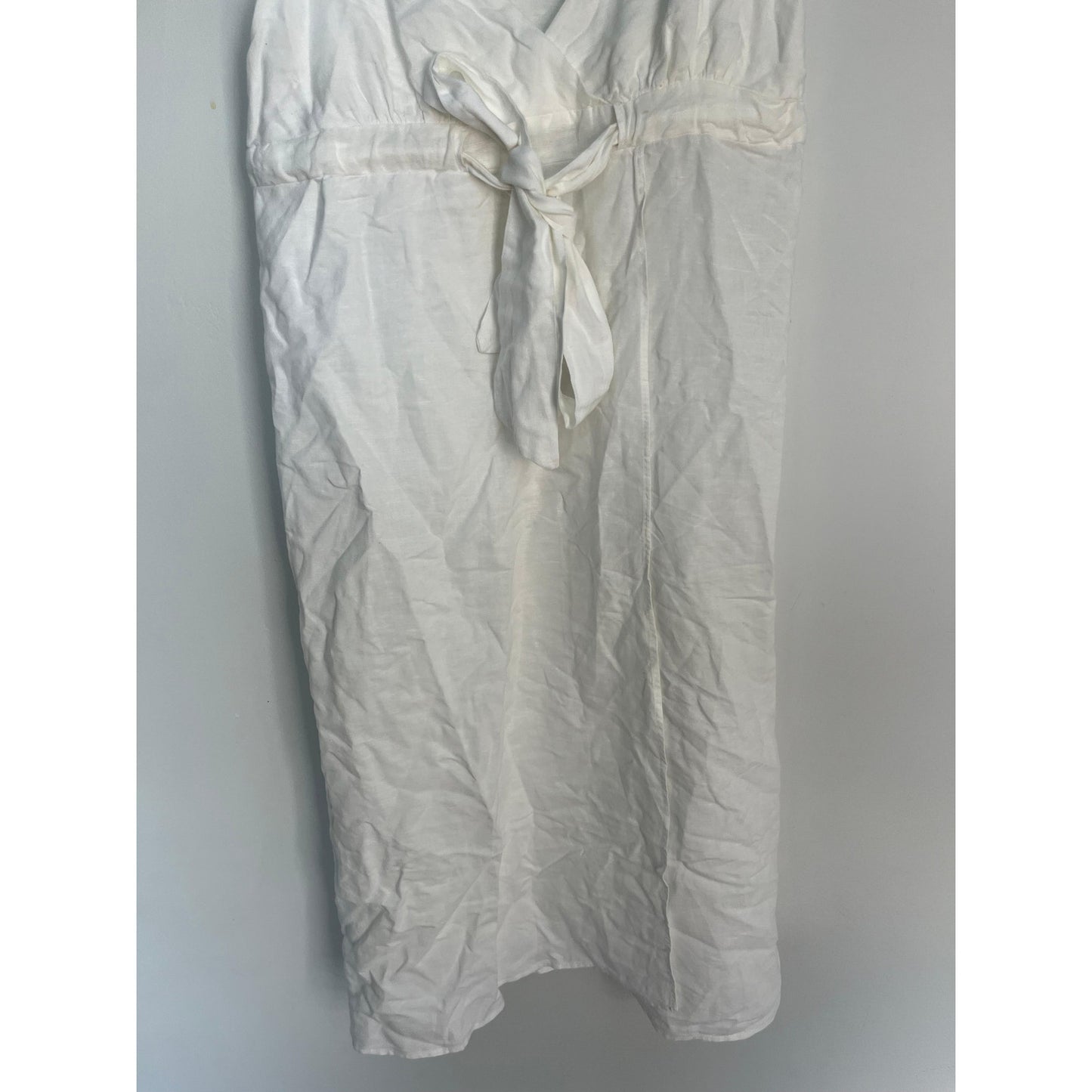 Splendid White Midi Dress Women XS Tie Waist Sleeveless Summer Casual