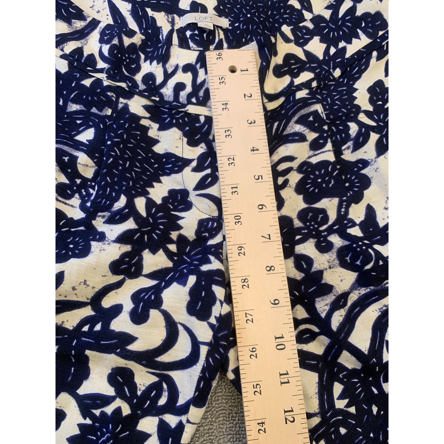 Ann Taylor Loft Marisa Women’s Linen Blend Pant Floral Vine Print Size 2