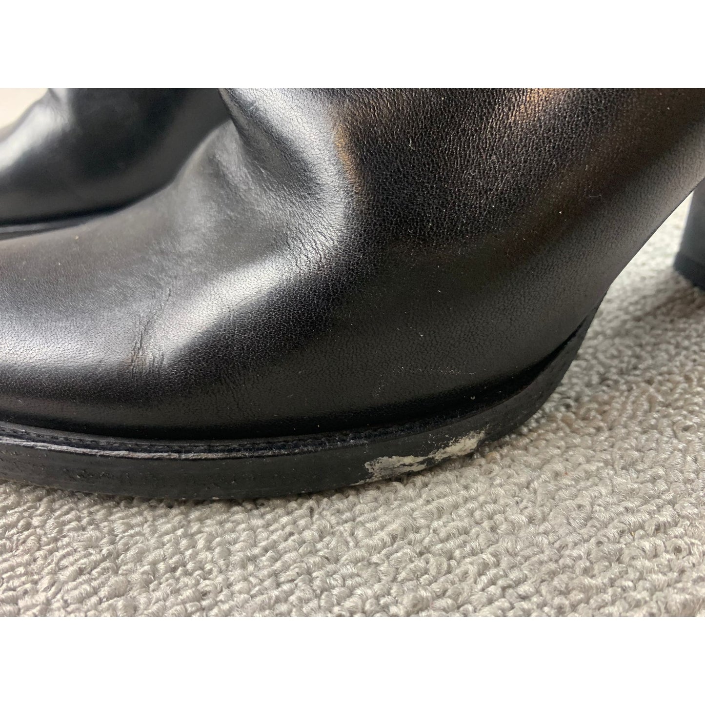 Miu Miu Women's 37.5 Black Leather Boots Minimalist Heels