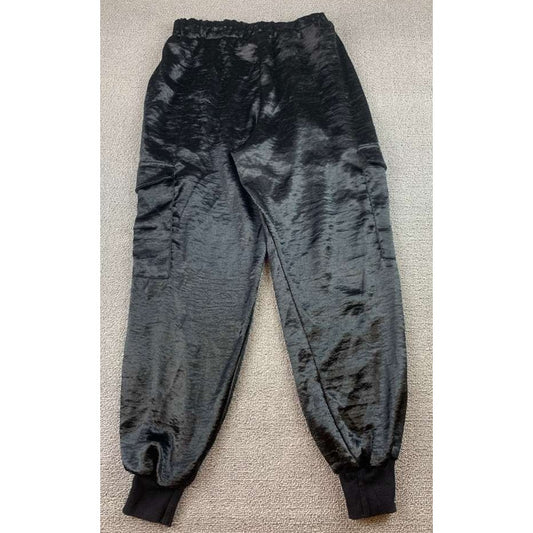 LNA Pants Women XS Black Polyester Jogger Elastic Waist Cuffed Hem Lounge