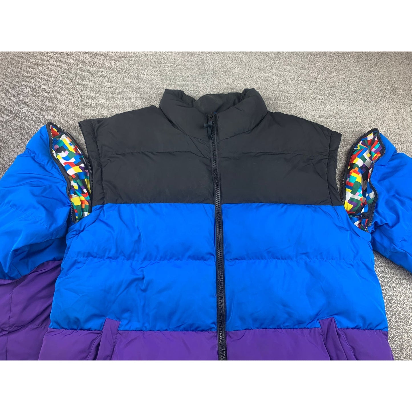 Lego X Target Mens Medium Blue Purple Black Detachable Vest Puffer Jacket Coat
