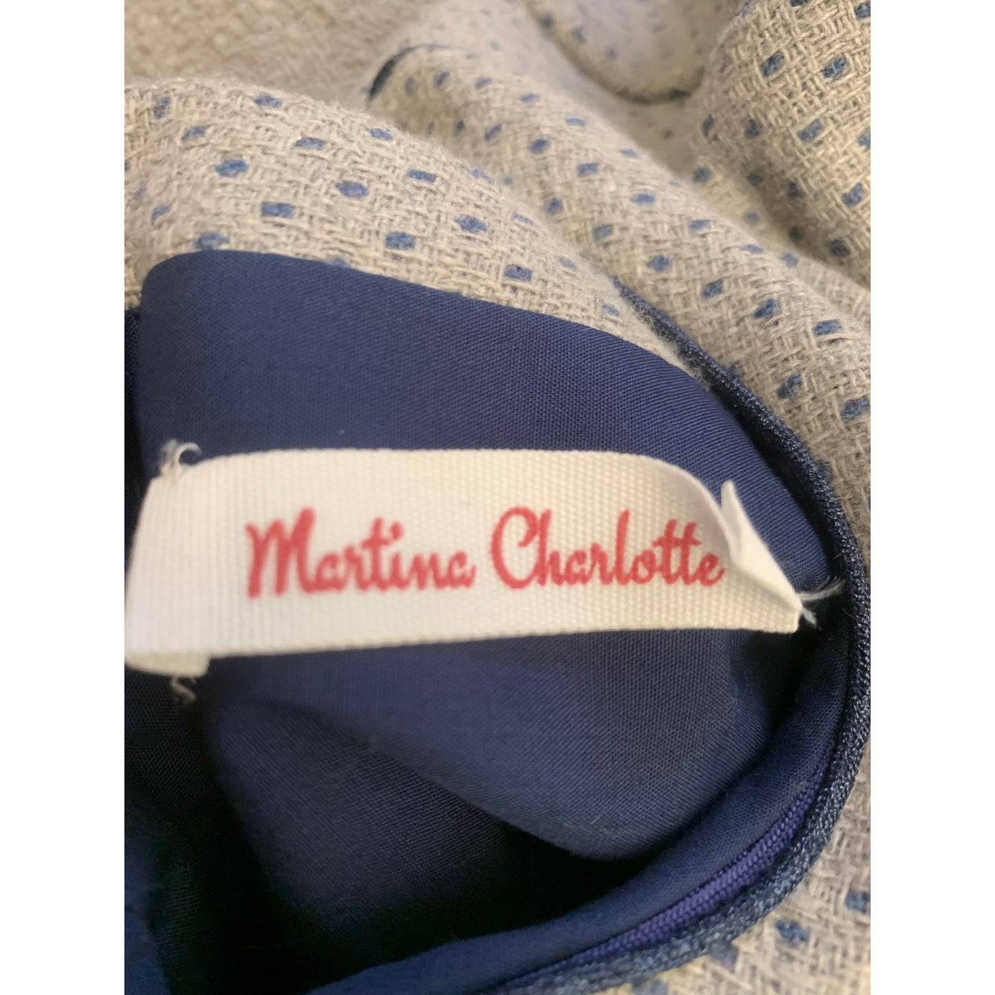 Martina Charlotte Girls 4Y Gray And Navy Drop Waist Dress