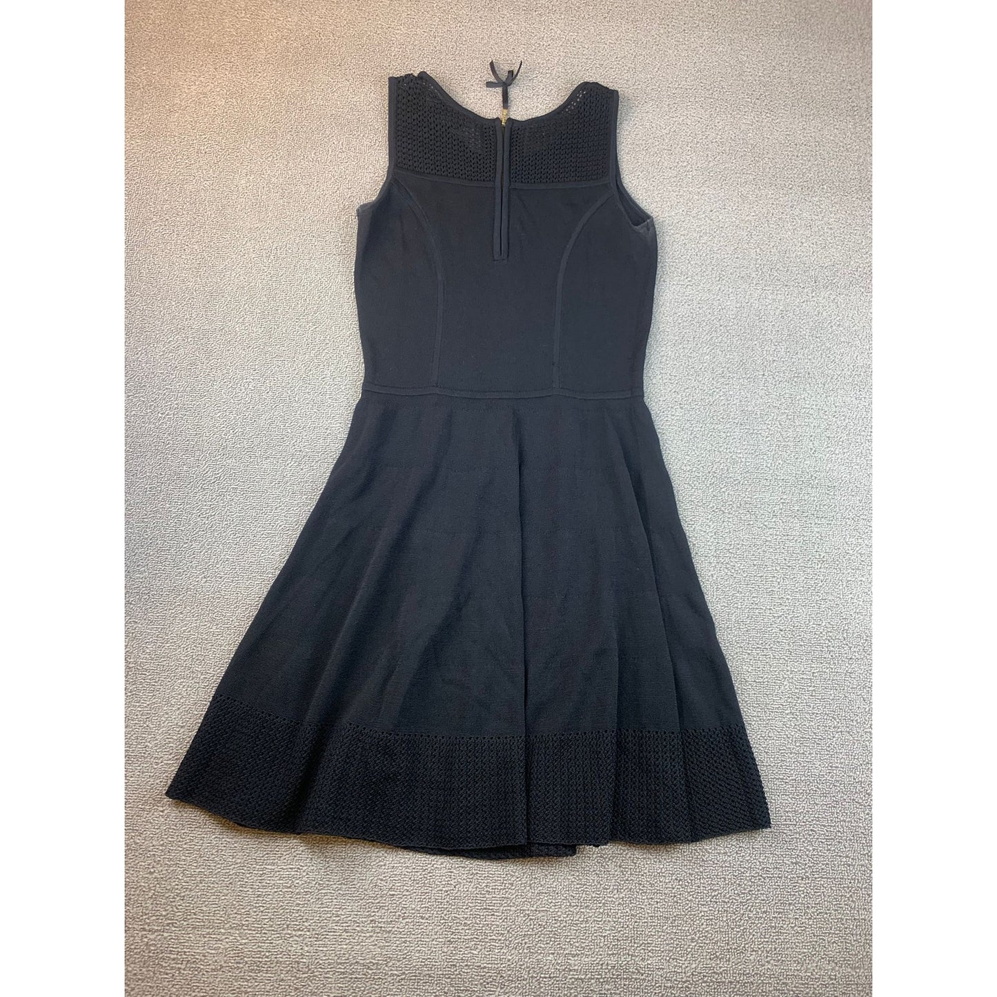 Cynthia Rowley Women's Medium Black Open Knit Fit & Flare A-Line Dress