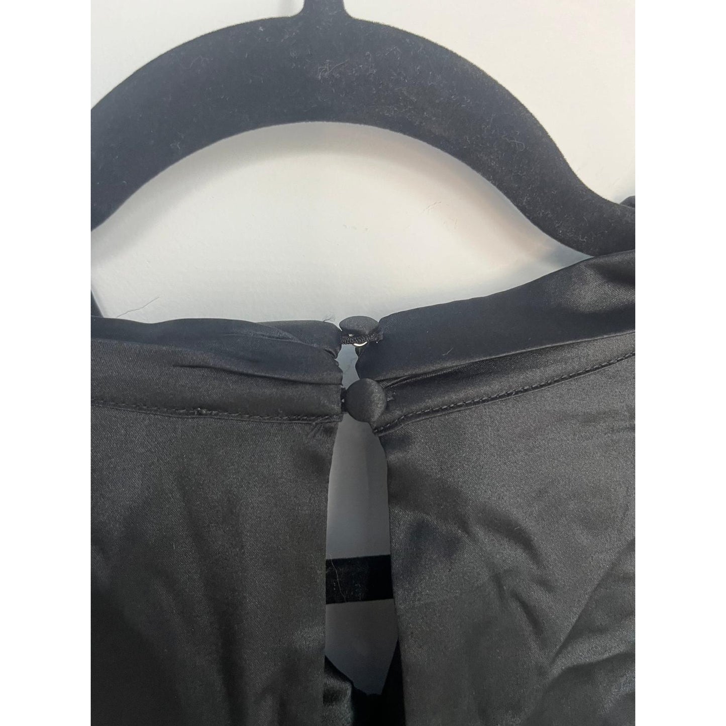 Cami NYC Black Bodysuit Women L Sleeveless Satin Thong Snap Back