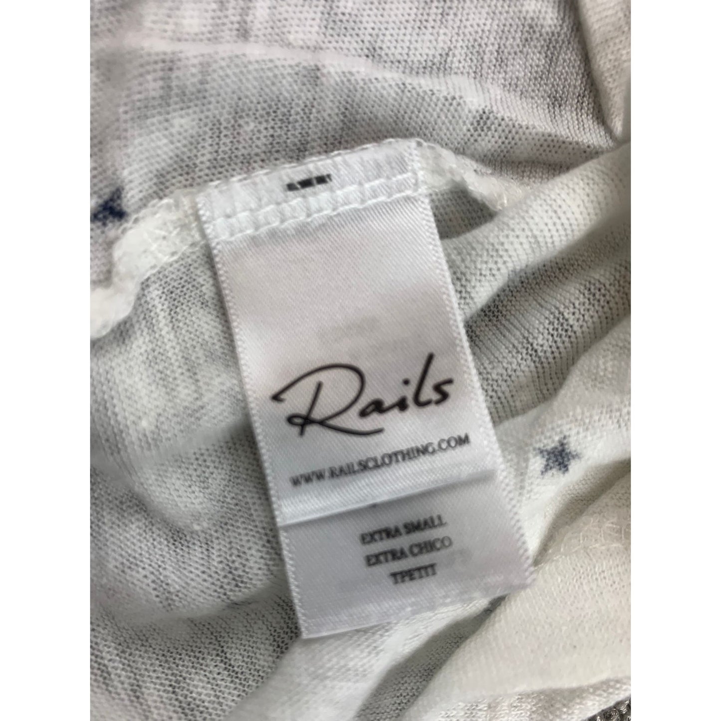Rails Women Extra Small White Black Star Print V-neck T-shirt