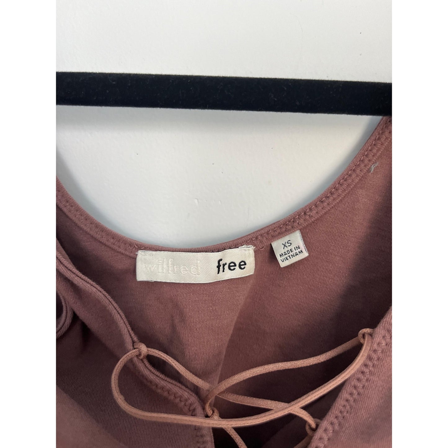 Wilfred Free Bodysuit Women XS Mauve Stretch Ribbed Open Back
