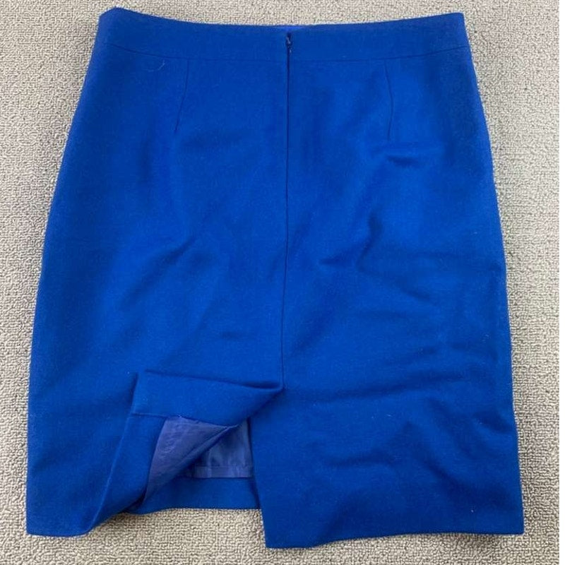 J.Crew The Pencil Skirt Women's 4P Blue Wool Viscose Work Wear Career