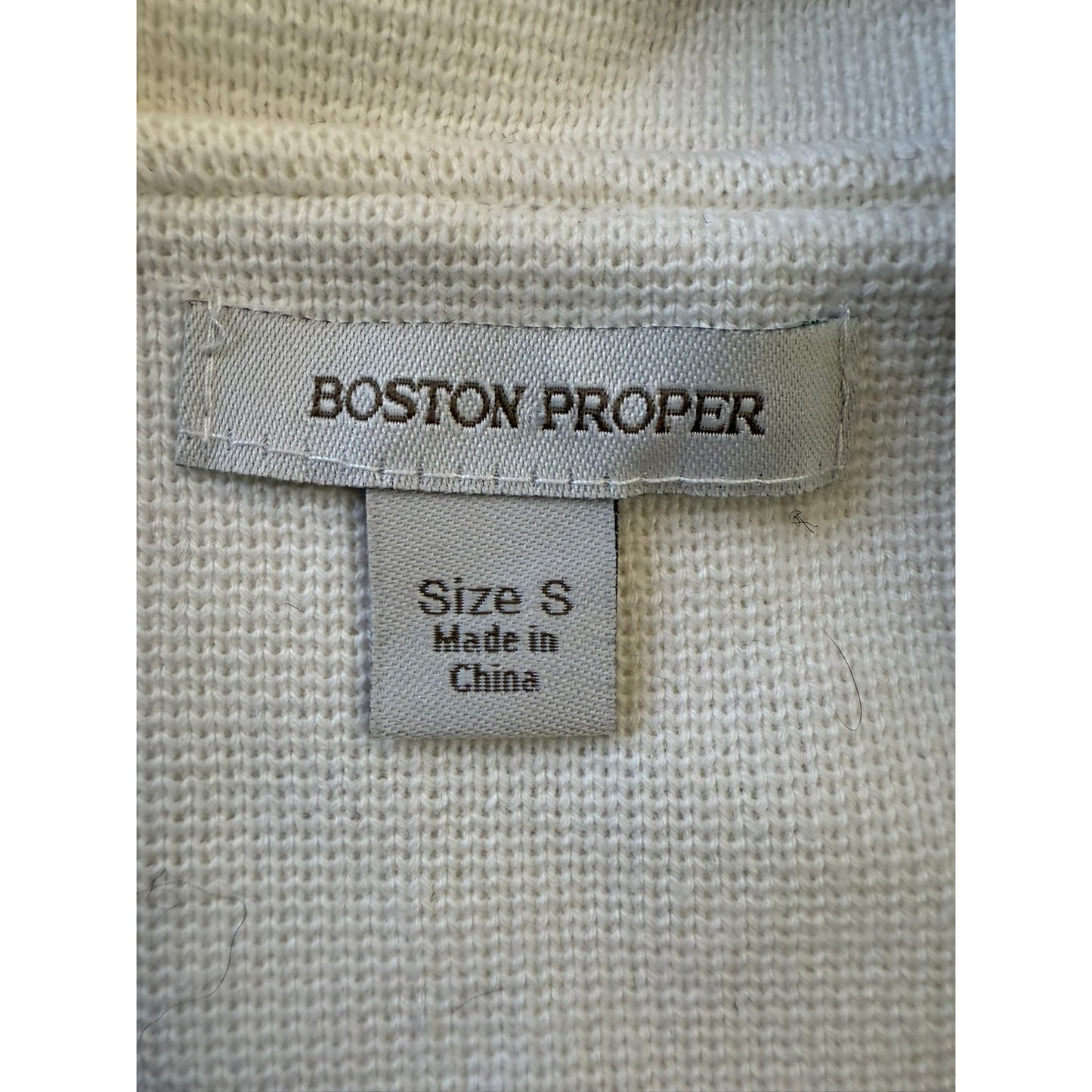 Boston Proper Women's Small White Black Striped Double Breasted Sweater Jacket