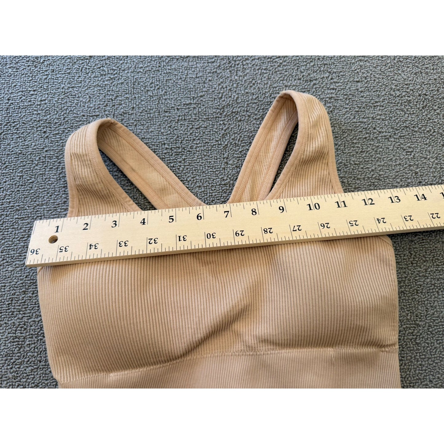 Aerie Women's XL/TG Ribbed Seamless Bralette Top Beige Tan Built-in Bra