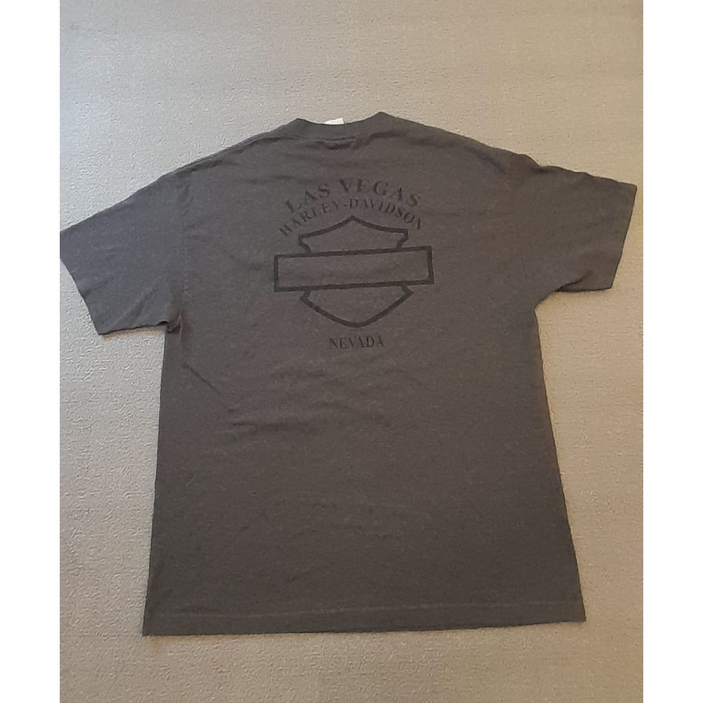 Harley Davidson Mens XL Super Charged Motorcycle Graphic T Shirt Gray