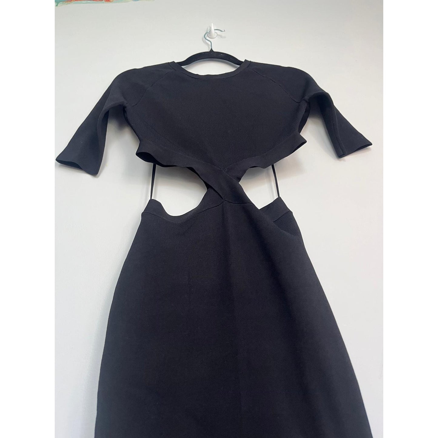 Endless Rose Cutout Bodycon Mini Dress Women Small Black Short Sleeve NWT