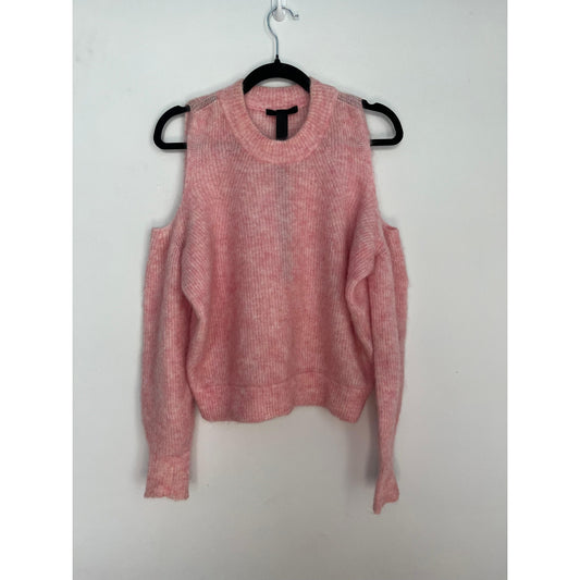 Diesel Cold Shoulder Mohair Blend Sweater Women S Pink Fuzzy Knit Pullover