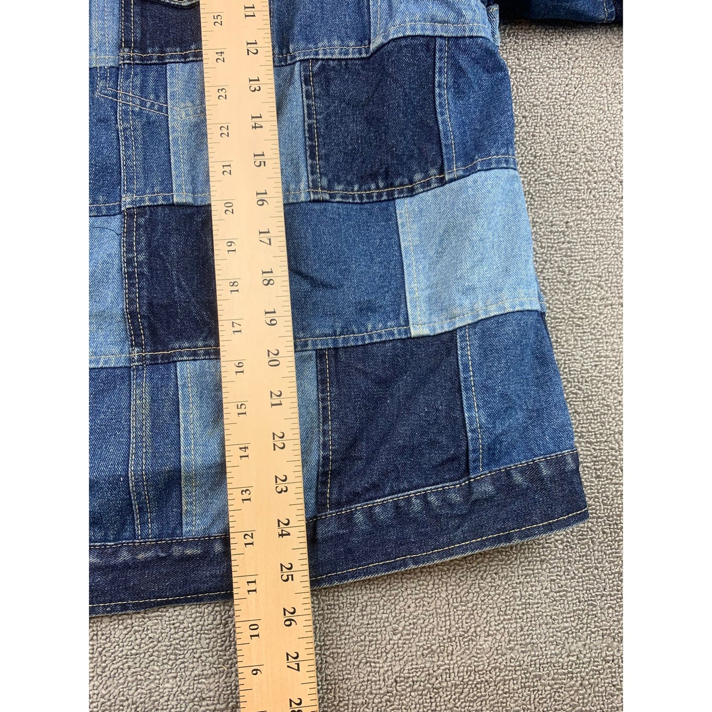 Vintage LA BLUES Women's 22/24 Dark Navy Blue Patchwork Denim Jacket