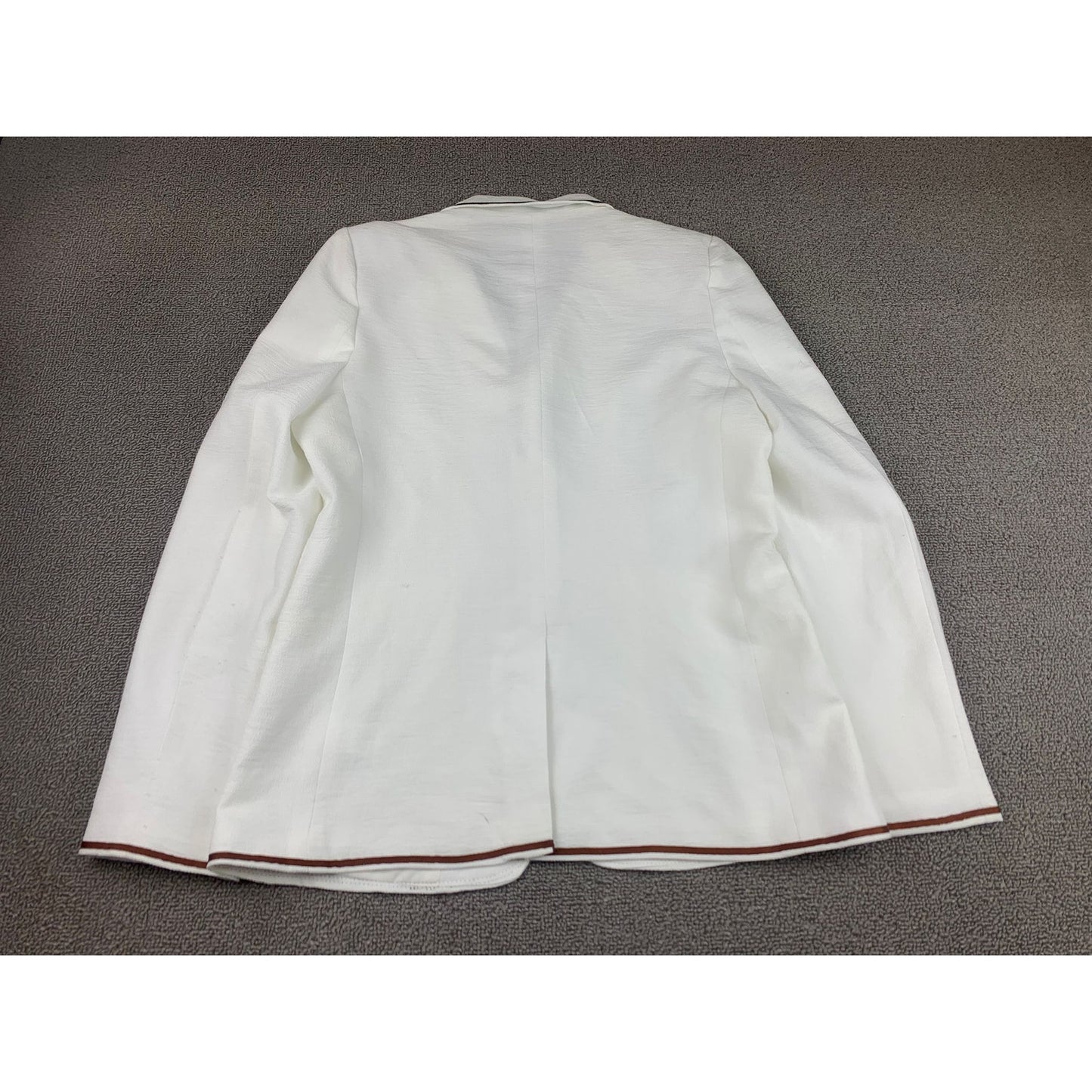 Pompomme Girls 14Y White Black Trim Single Button Blazer