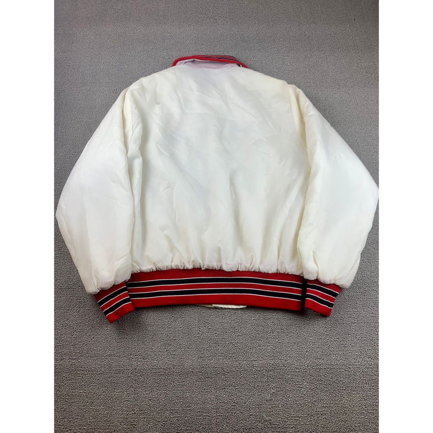 Athletic Otterwear Women's Medium White Red Vintage Bomber Jacket