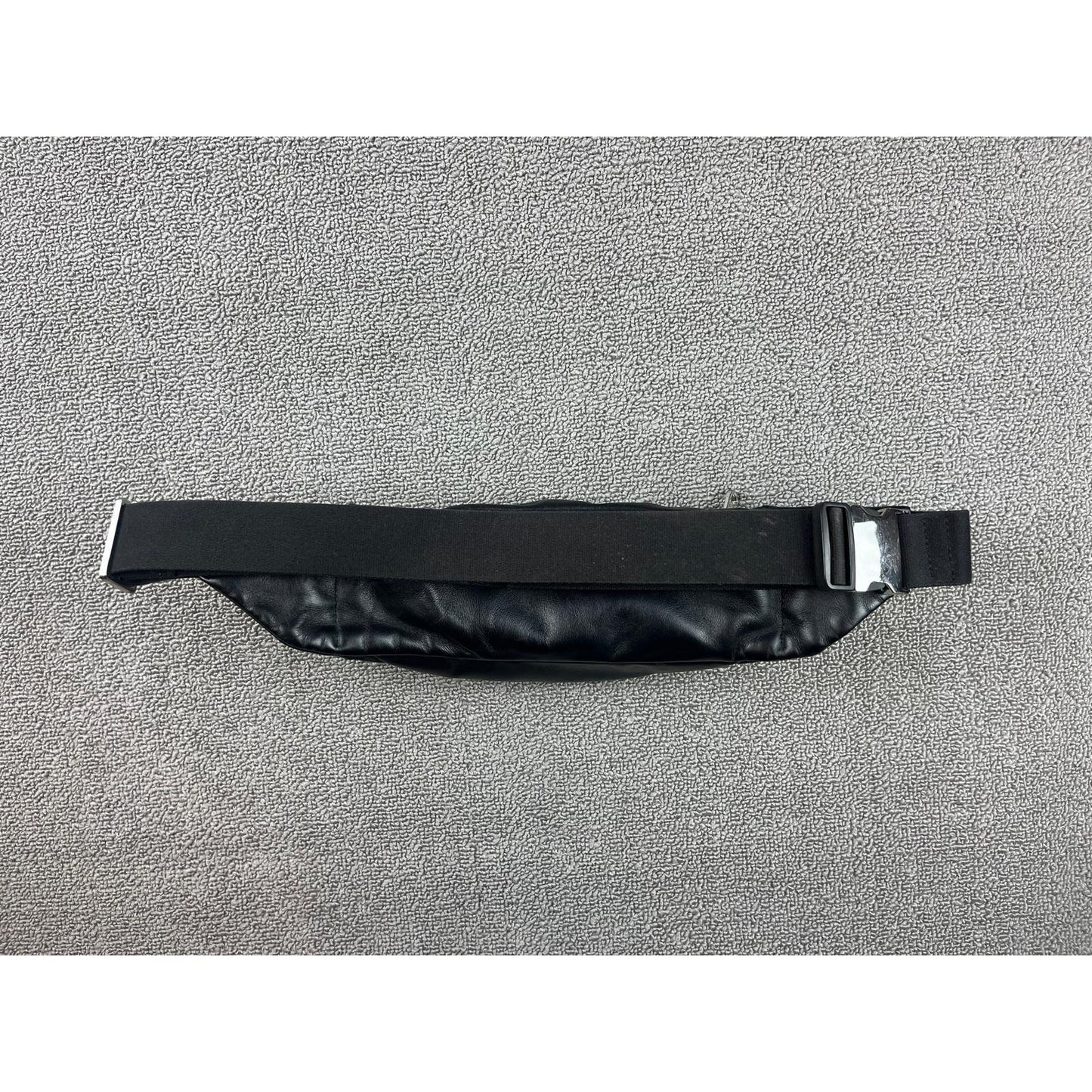 Lacoste One Size Black Leather Belt Bag Fanny Pack
