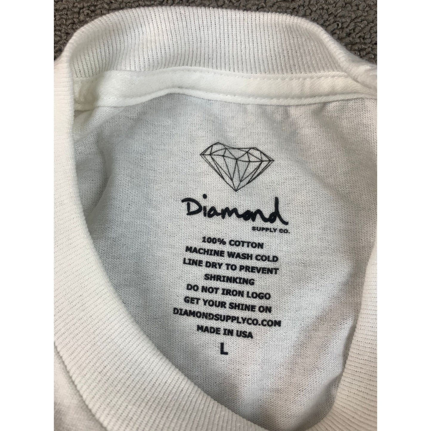 Diamond Supply Co. Men's Large White Lil Wayne Blood Money Graphic Tee Casual