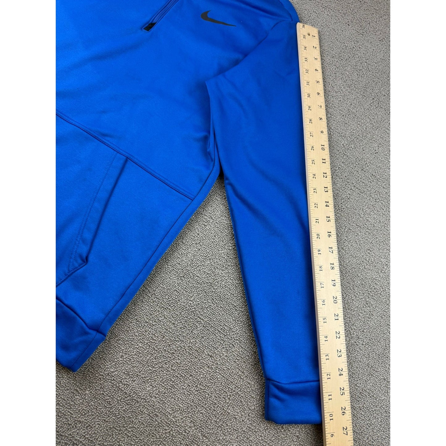 Nike Dri Fit Quarter Zip Pullover Men's M Royal Blue Kangaroo Pocket Vietnam