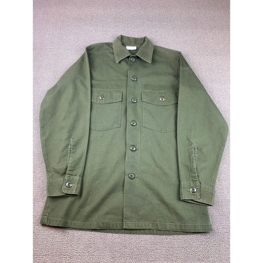 Selma Apparel Military Utility Shirt Jacket Men Olive Green OG 507 Vintage