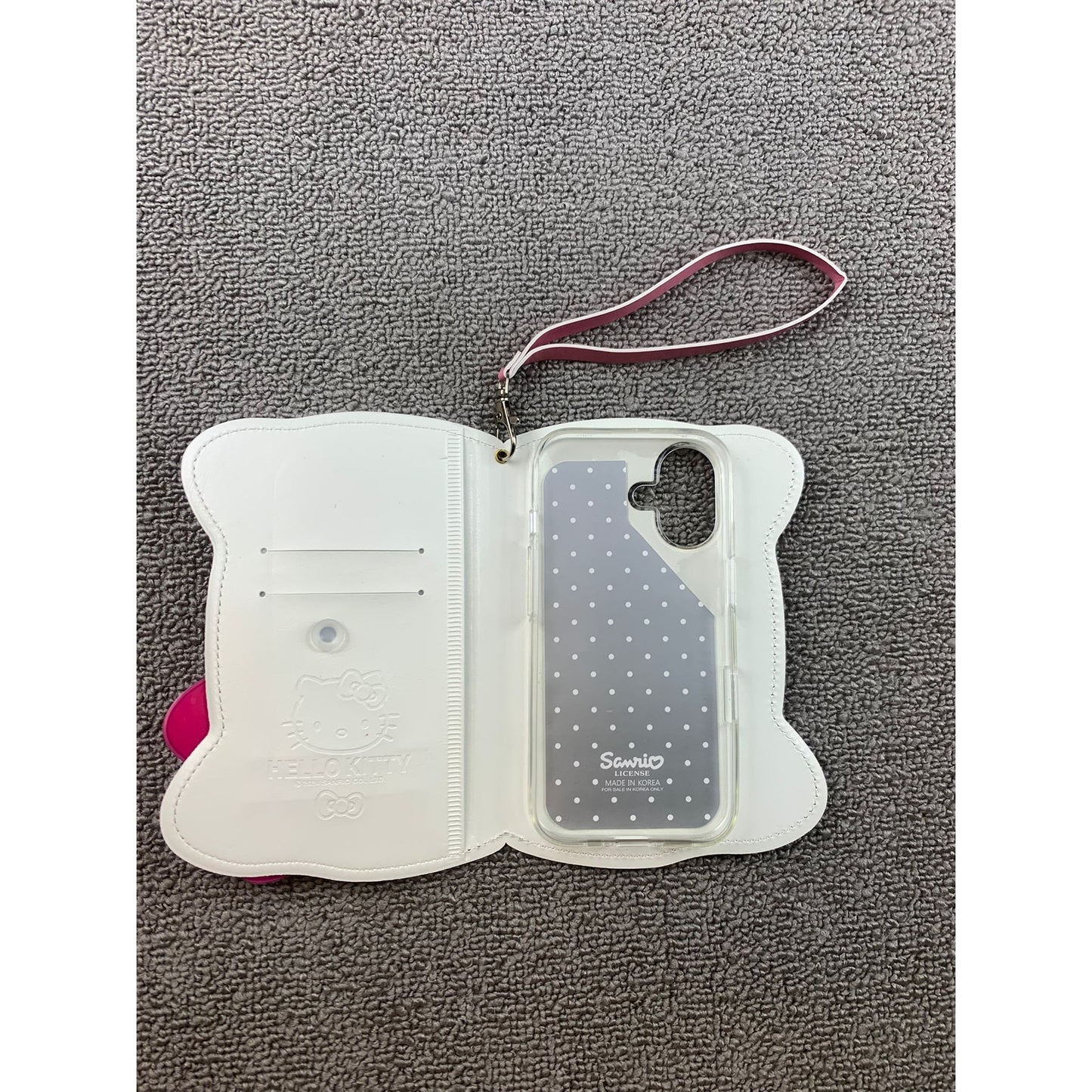 Hello Kitty Pink iPhone 16 Case Wallet Card Holder Wristlet