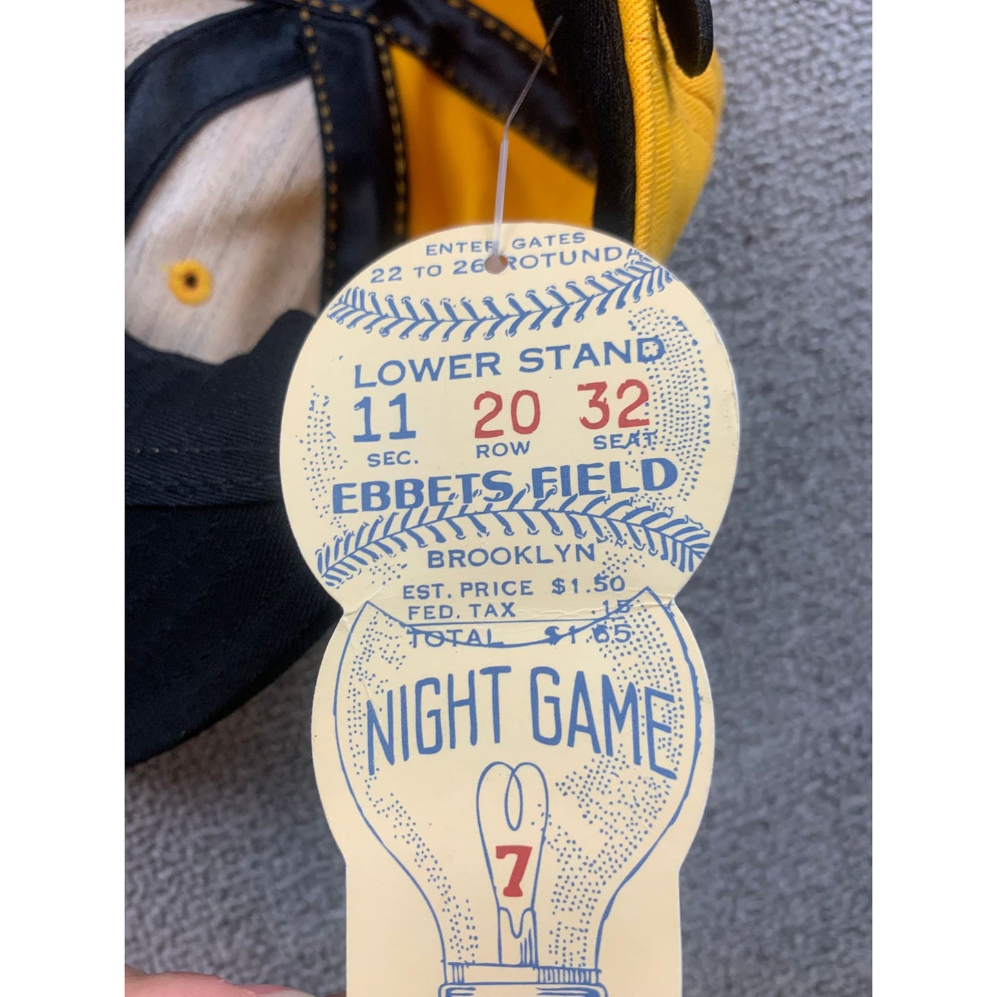 Ebbets Field Flannels Men Yellow Black Authentic Adjustable Cap