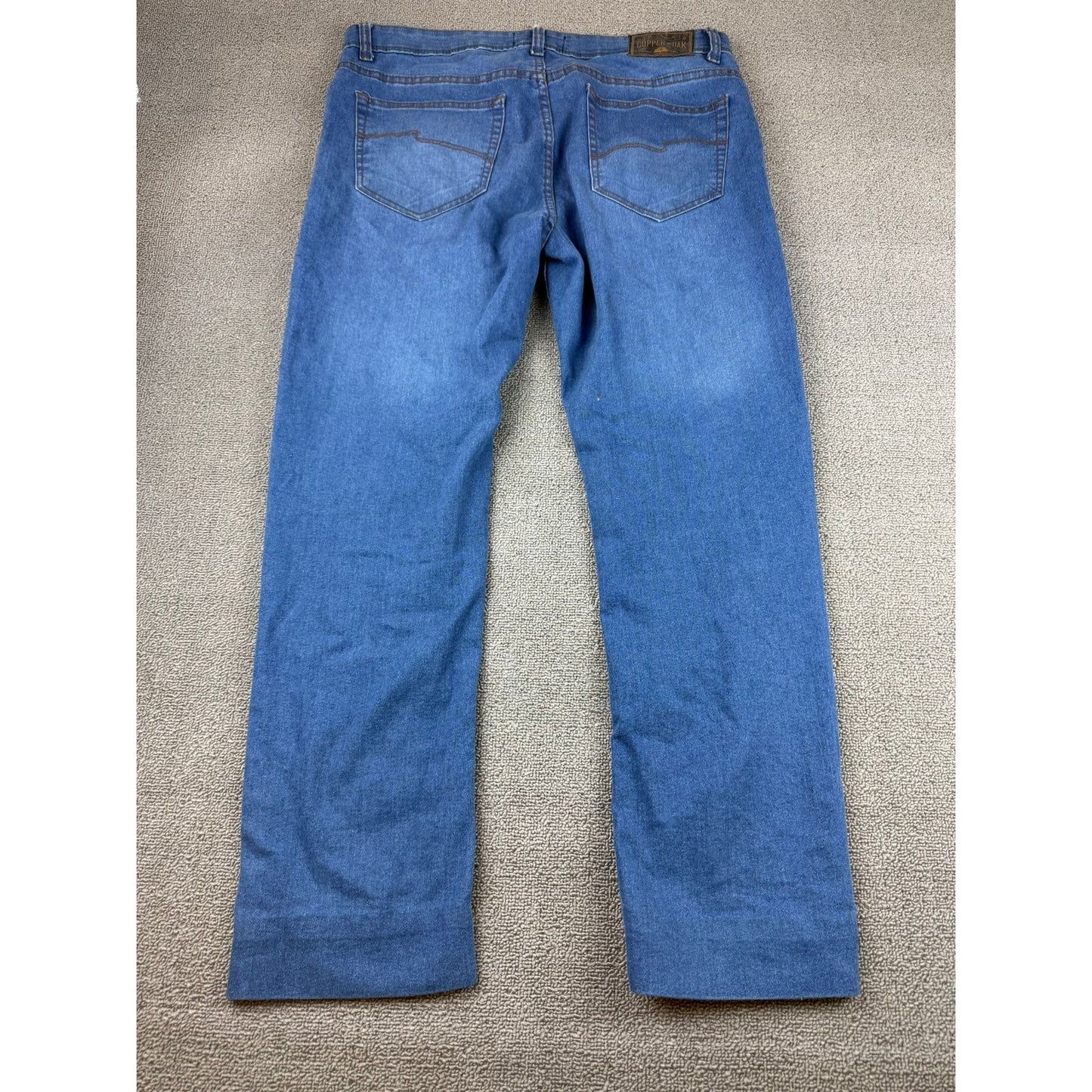 Copper And Oak Men's Size 34x32 Blue Straight-leg Jeans
