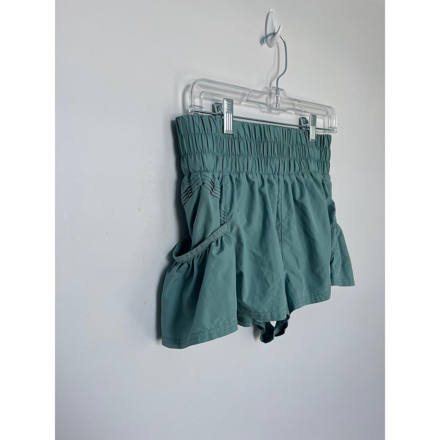 FP Movement Way Home Shorts Women S Smocked Waist Activewear Teal Blue