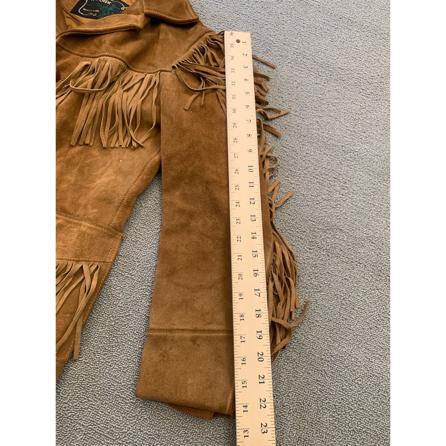 VINTAGE SCHOTT BROS. RANCHER Size 16 Brown Suede Fringe Jacket