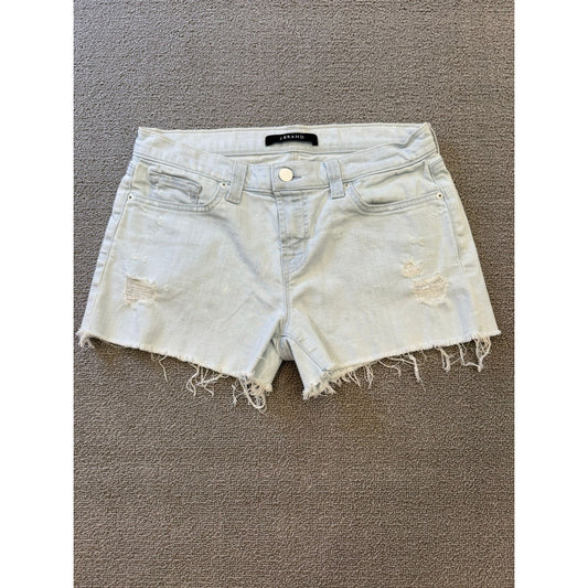 J Brand Womens Size 26 Light Wash Distressed Denim Shorts Frayed Hem Cutoff