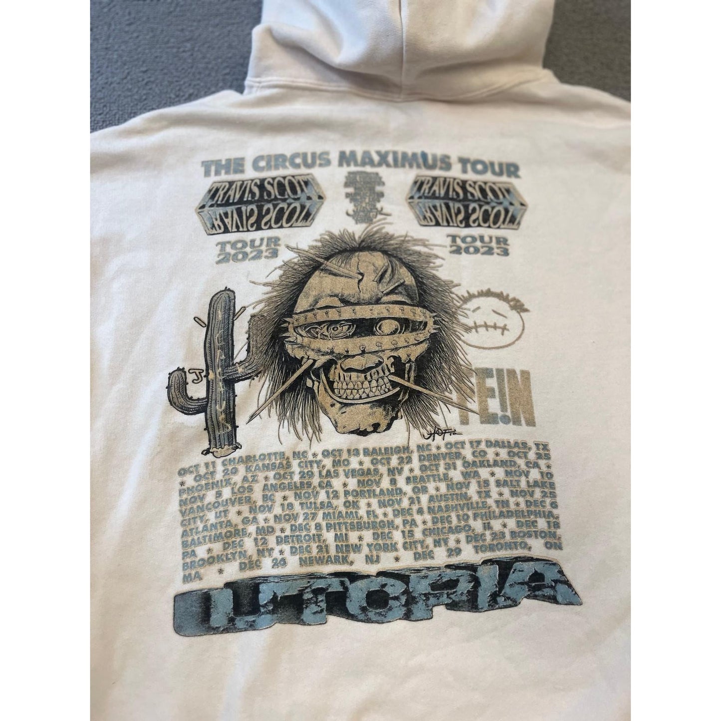 Jerzees Nublend Mens Extra Large Travis Scott Circus Maximus Tour 2023 Hoodie