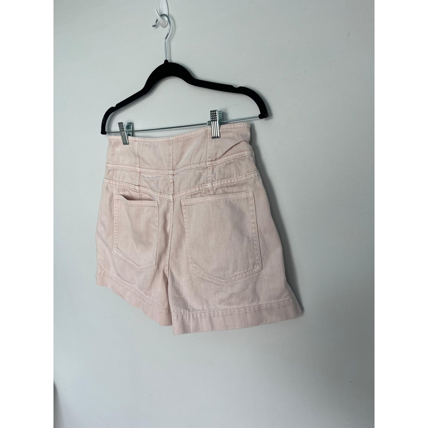 Ulla Johnson Button Front Shorts Women 6 Pink High Rise Utility Cotton