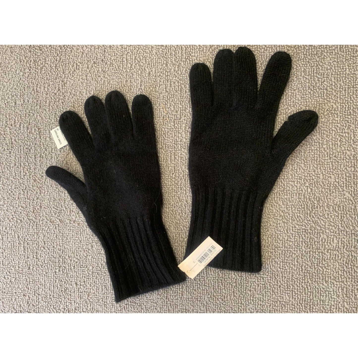 Carolina Amato Men's One Size Black 100% Cashmere Holed It Gloves
