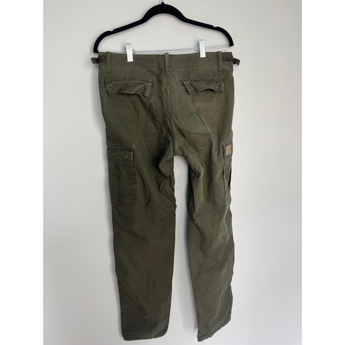 Carhartt WIP Aviation Pant Men 30x34 Olive Green Vintage Cargo Utility Tapered