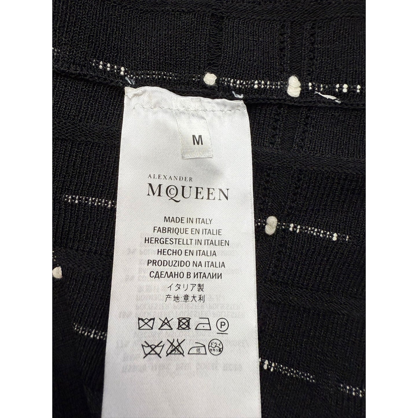 Alexander McQueen Women Black Embroidered Knit Boat Neck Flared Dress Size M