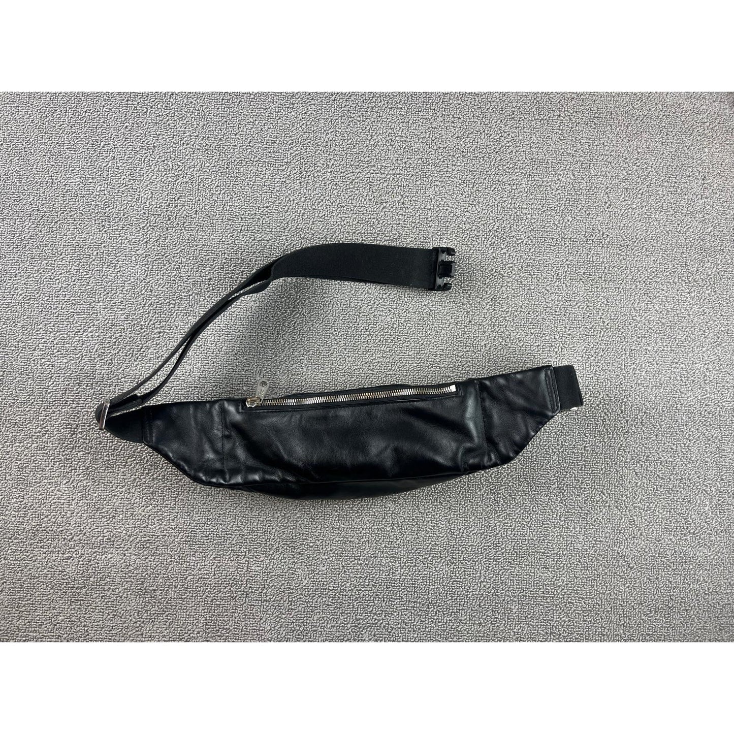 Lacoste One Size Black Leather Belt Bag Fanny Pack