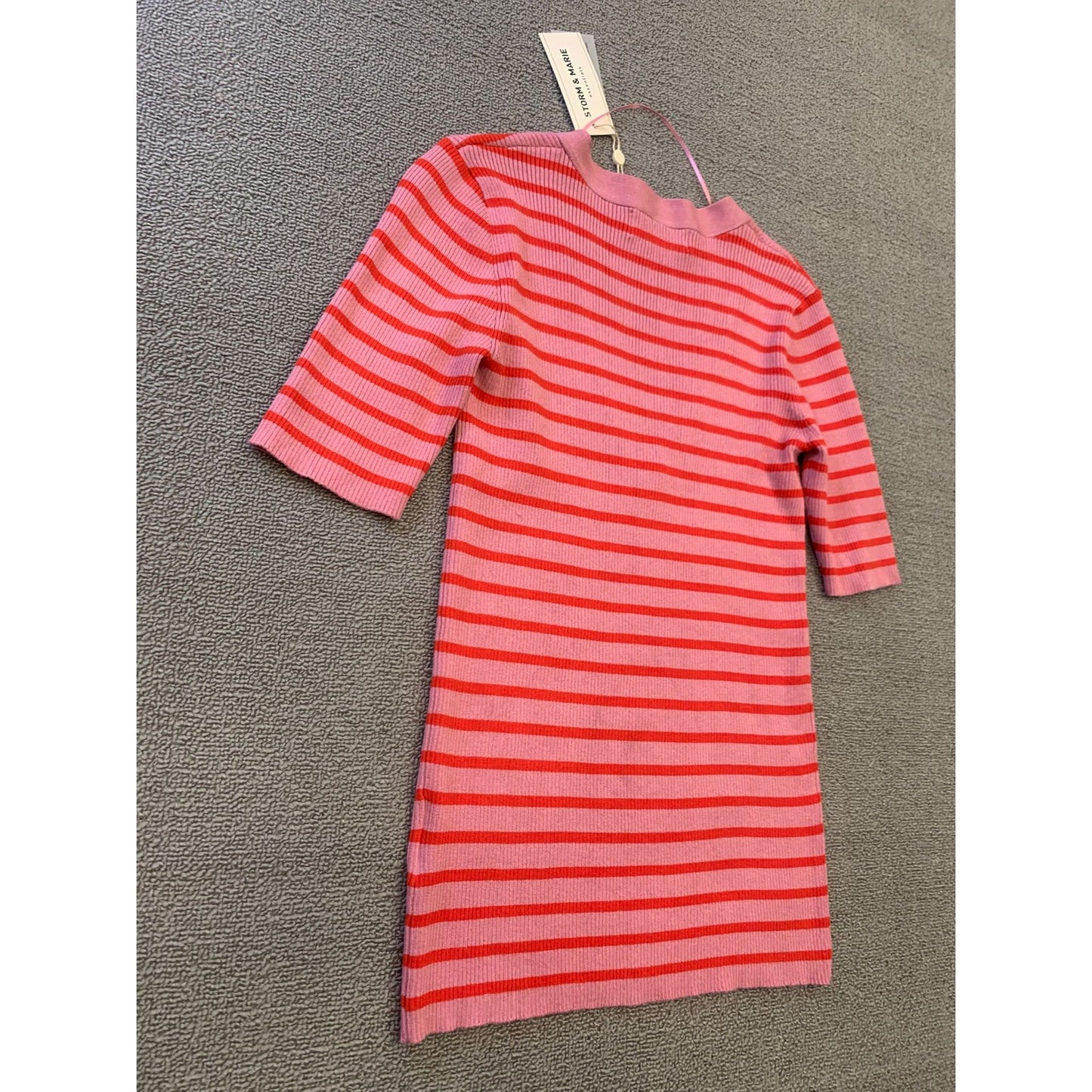 Storm & Marie Women's Large Pink Red Striped Knit Blouse