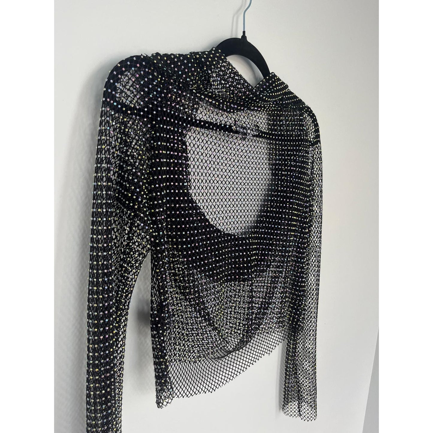 Urban Outfitters Mesh Rhinestone Sheer Top Women XL Festival Clubwear