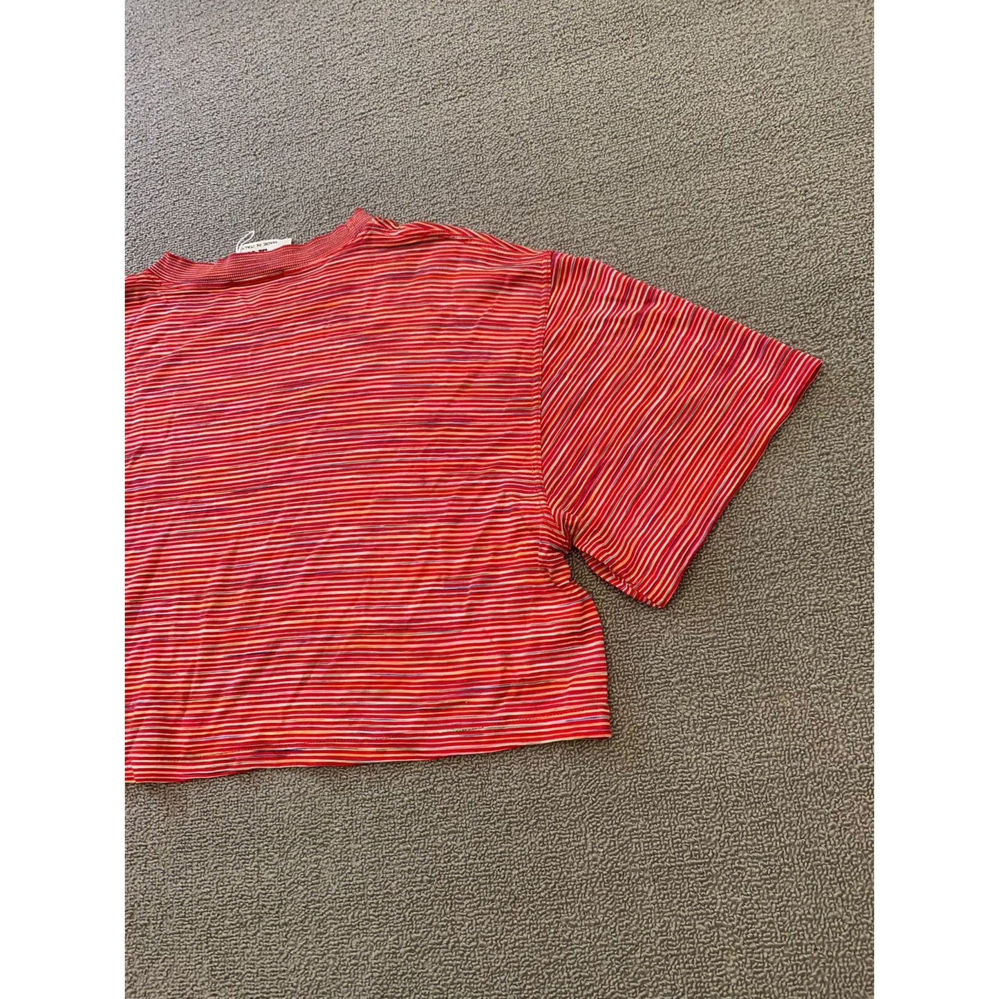 Missoni Sport Women M Red Striped Crop Top T-Shirt