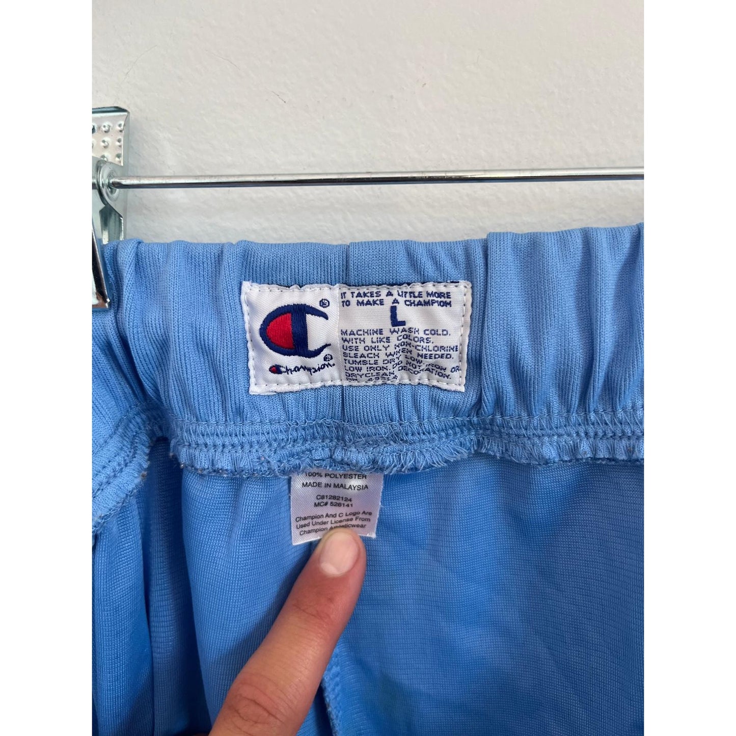 Champion Mesh Shorts Men L Blue UNC North Carolina Tar Heels Logo Basketball