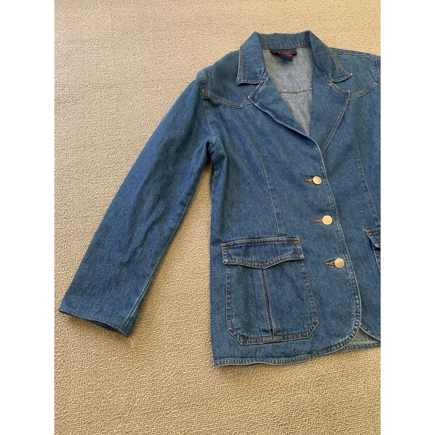 Denim & Co. Women's Small Blue Jean Blazer Jacket