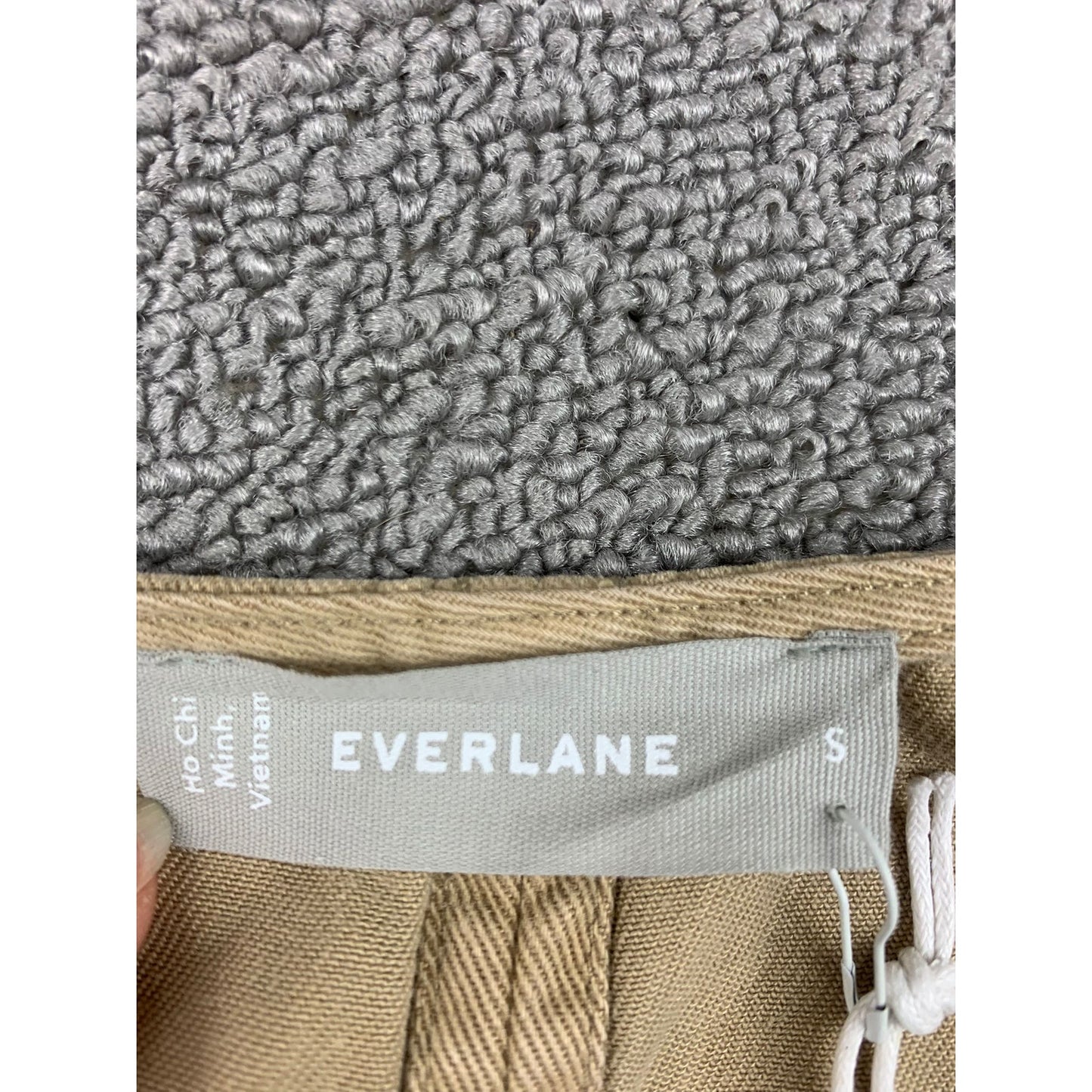 Everlane Tencel Women's Small Beige Cotton Midi V-Neck Tiered Dress