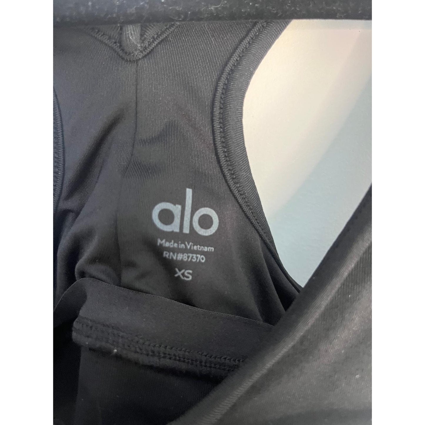 Alo Yoga Ruched Racerback Sports Bra Black XS Compression Stretch