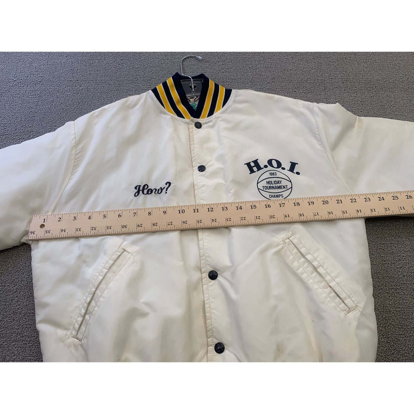 Vintage Maple Men's M White Black Yellow Varsity Jacket Athletic Sportswear
