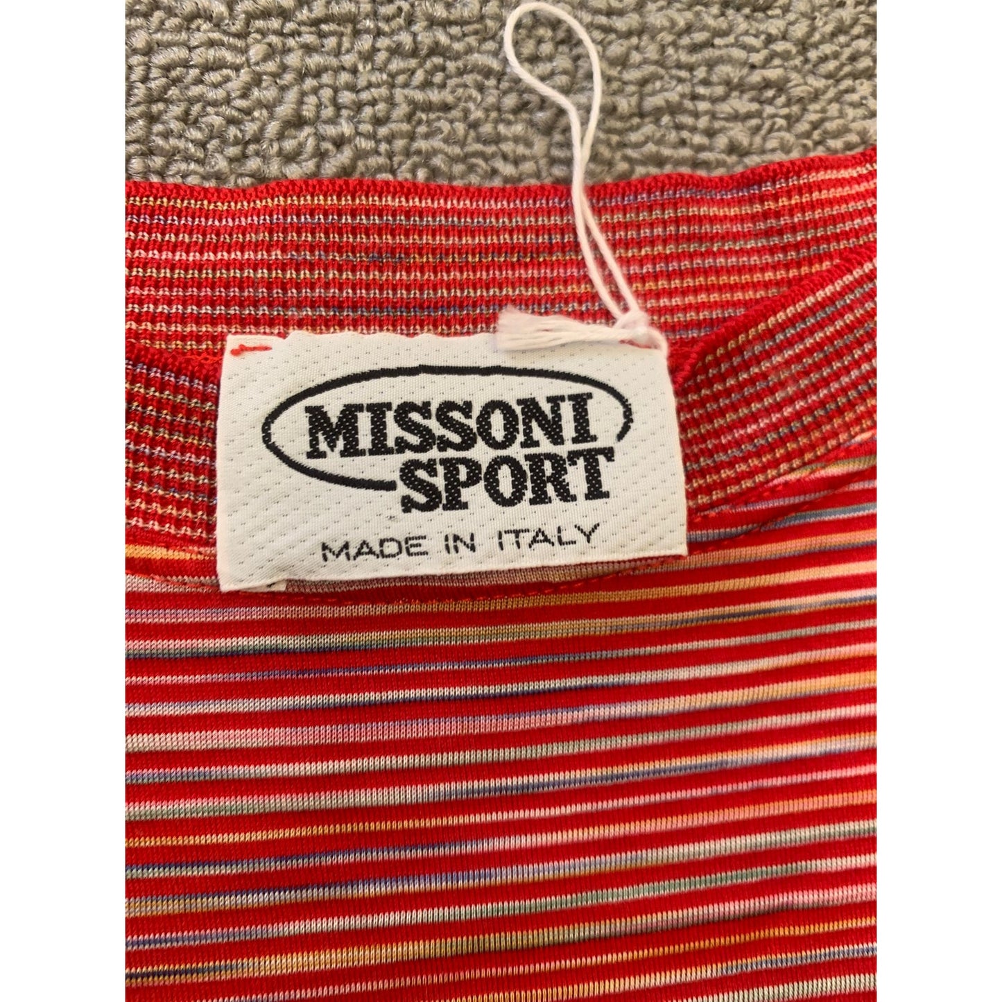 Missoni Sport Women M Red Striped Crop Top T-Shirt