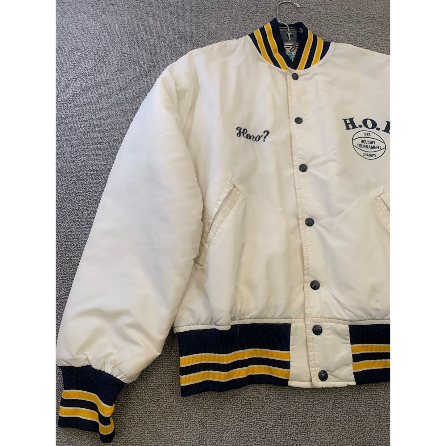 Vintage Maple Men's M White Black Yellow Varsity Jacket Athletic Sportswear