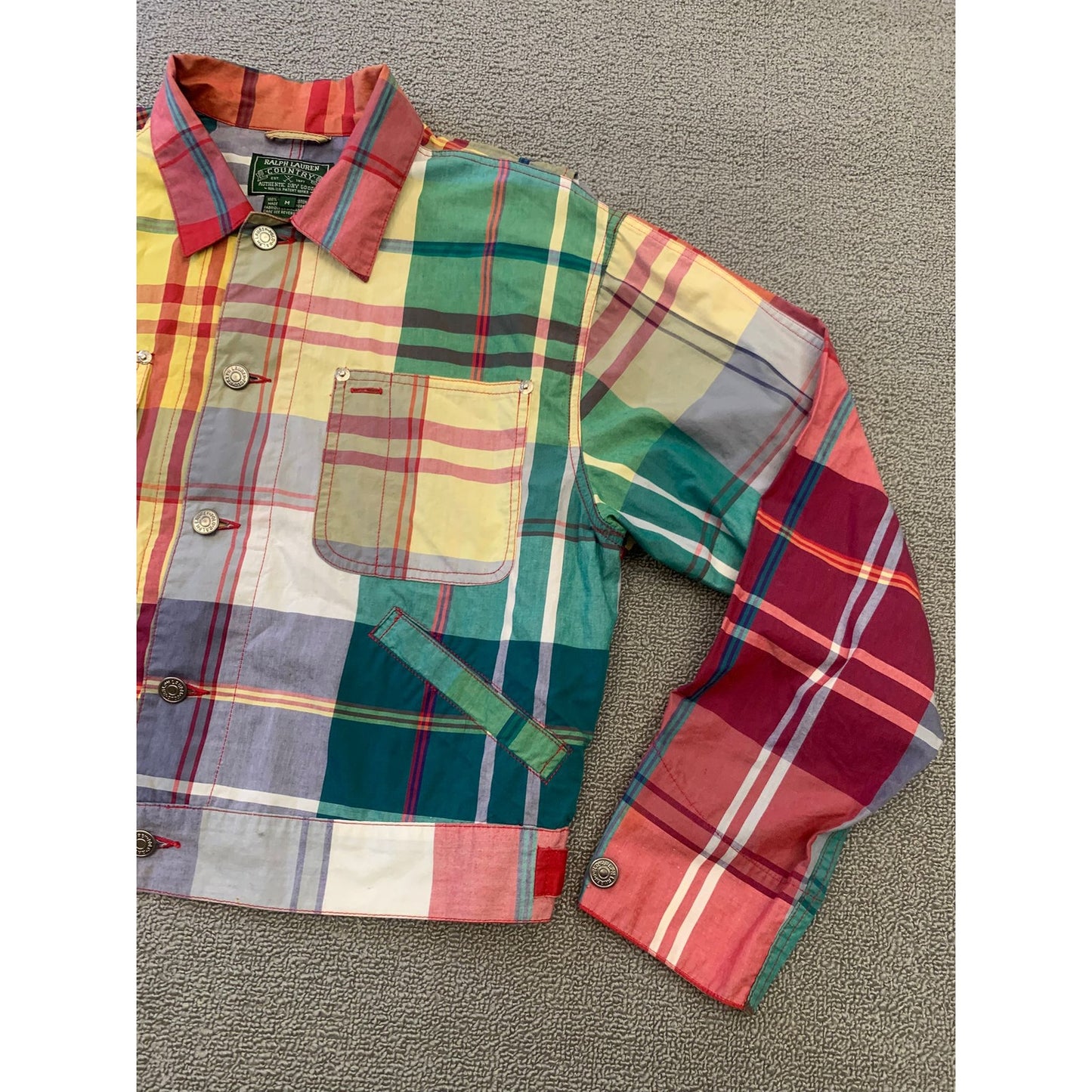 Polo Ralph Lauren Country Women's Medium Patchwork Plaid Cropped Jacket